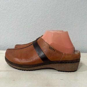 Pikolinos Brown Leather Granada Wow Clogs Size 10